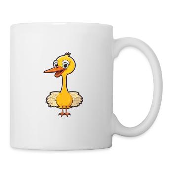 Kranich-Karikatur-Kawaii-Aquarell-Illustration - Tasse - Weiß - Rechts