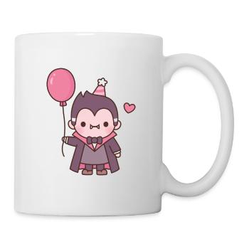 Niedlicher Vampir mit rotem Ballon - Tasse - Weiß - Rechts