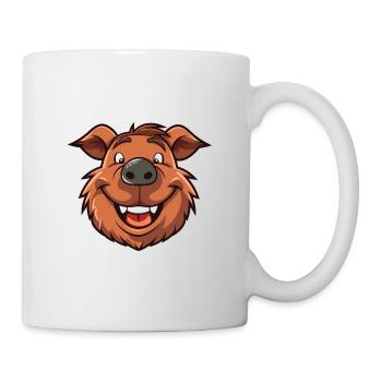 Boar Cartoon Kawaii Watercolor Illustration - Mug - white - Right