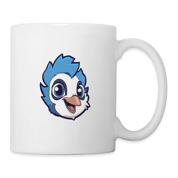 Blue Jay Cartoon Kawaii Watercolor Illustration - Mug - white - Right