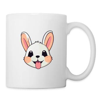 Bunny Cartoon Kawaii Watercolor Illustration - Mug - white - Right