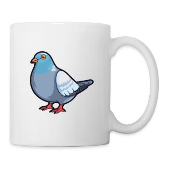 Pigeon Cartoon Kawaii Watercolor Illustration - Mug - white - Right