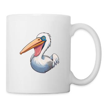 Pelican Cartoon Kawaii Aquarelle Illustration - Mug blanc - blanc - Droite
