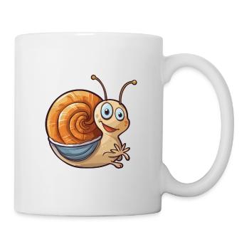 Schneckenkarikatur Kawaii Aquarellillustration - Tasse - Weiß - Rechts