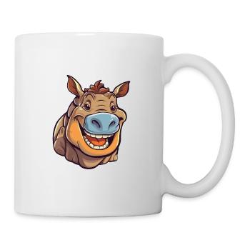 Rhino Cartoon Kawaii Watercolor Illustration - Mug - white - Right