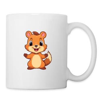 Squirrel Cartoon Kawaii Watercolor Illustration - Mug - white - Right