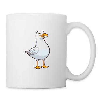 Seagull Cartoon Kawaii Watercolor Illustration - Mug - white - Right