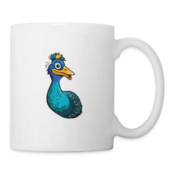 Peacock Cartoon Kawaii Aquarelle Illustration - Mug blanc - blanc - Droite