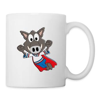 WILDSCHWEIN - KEILER - SUPERHELD - TIER - KINDER - Tasse - Weiß - Rechts