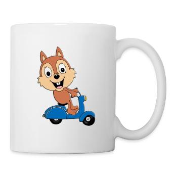 ROLLER - SCOOTER - EICHHÖRNCHEN - TIER - TIERISCH - Tasse - Weiß - Rechts