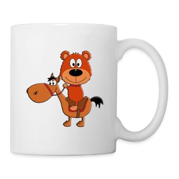 PONY - PFERD - REITEN - TEDDY - BÄR - TEDDYBÄR - Tasse - Weiß - Rechts