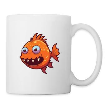 Anglerfisch-Karikatur-Kawaii-Aquarell-Illustration - Tasse - Weiß - Rechts