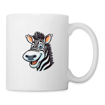 Zebra-Cartoon-Kawaii-Aquarellillustration - Tasse - Weiß - Rechts