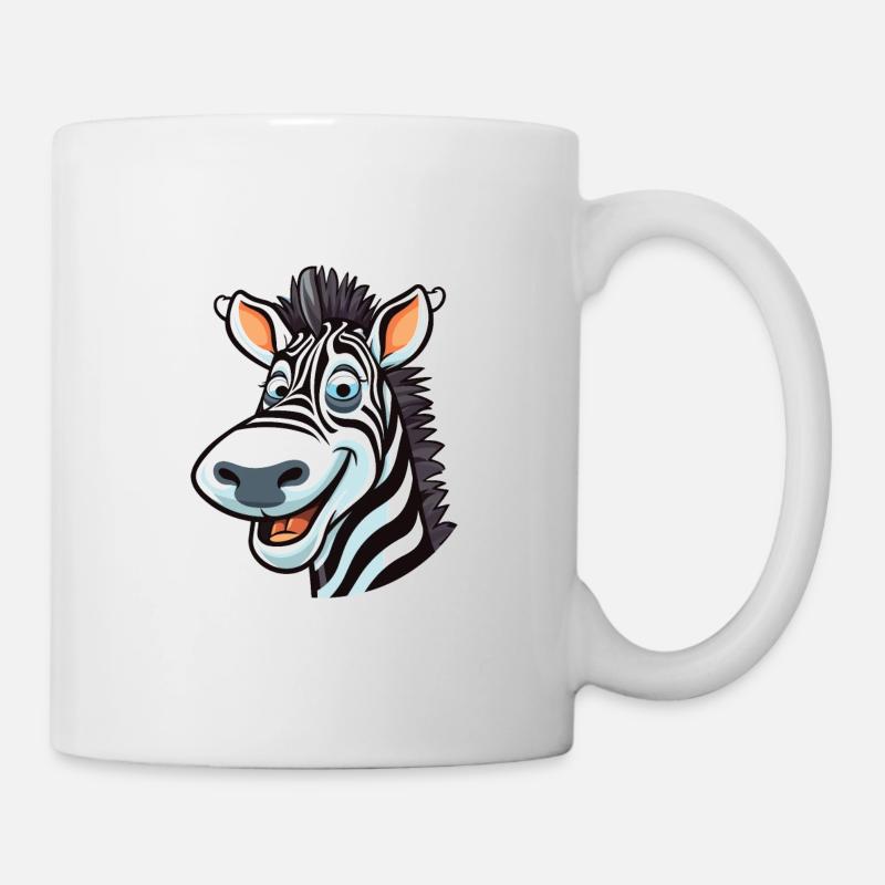 Zebra Cartoon Kawaii Aquarelle Illustration - Mug blanc - blanc