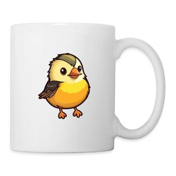 Meise Vogel Karikatur Kawaii Aquarell Illustration - Tasse - Weiß - Rechts