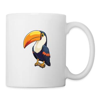 Toucan Cartoon Kawaii Watercolor Illustration - Mug - white - Right