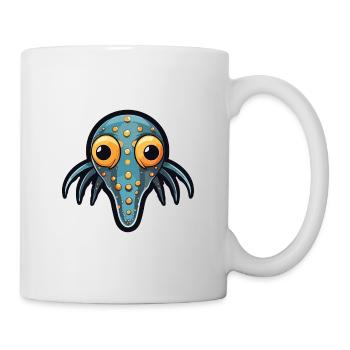 Bobtail Tintenfisch Cartoon Kawaii Bunte Illustration - Tasse - Weiß - Rechts