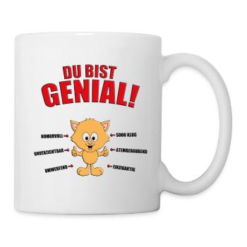 KATZE - KATZEN - TIER - TIERE - LIEBE - GENIAL - Tasse - Weiß - Rechts