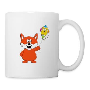 DRACHE - KITE - DRACHENSTEIGEN - FUCHS - TIER - Tasse - Weiß - Rechts