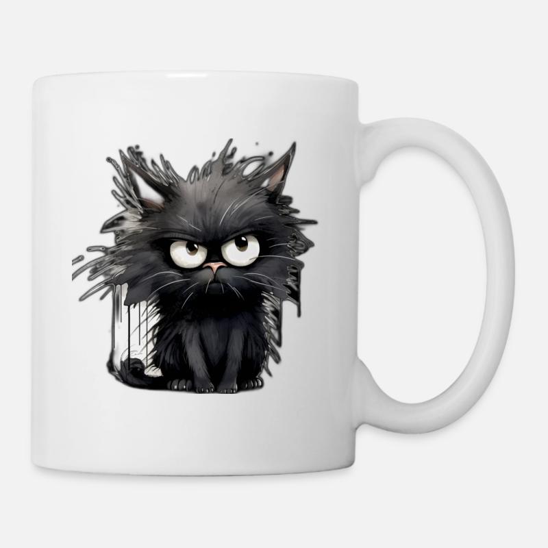 Chat de mauvaise humeur - Mug blanc - blanc