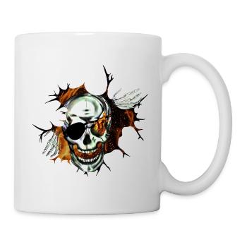 Crâne ardent | Halloween et le design gothique - Mug blanc - blanc - Droite