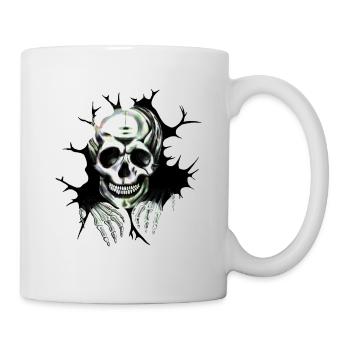 Crâne effrayant | Halloween et le design gothique - Mug blanc - blanc - Droite