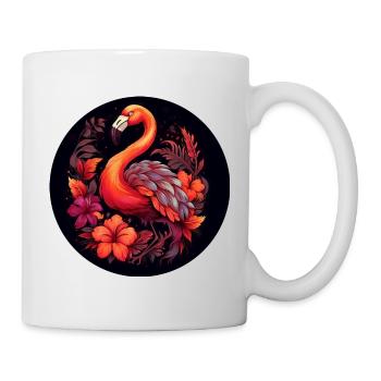Flamingo in autumn leaves - Mug - white - Right