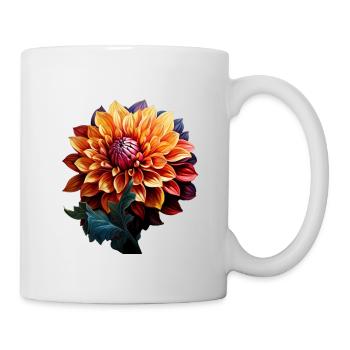 Farbenfrohe Dahlie - Tasse - Weiß - Rechts