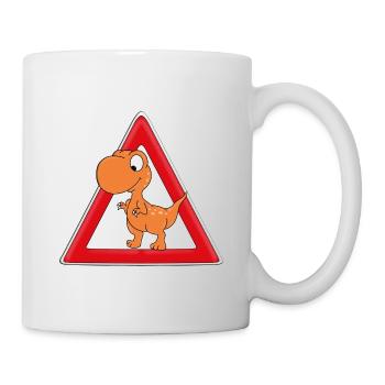 ACHTUNG DINOSAURIER - DINO - KIND - KINDER - BABY - Tasse - Weiß - Rechts