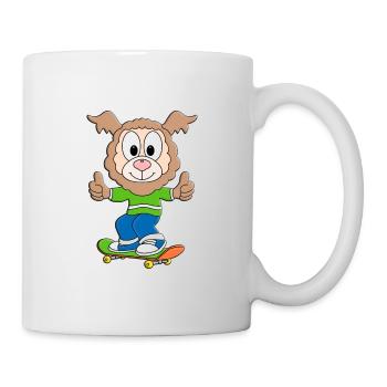 SKATER - SKATEBOARD - LAMA - ALPAKA - TIER - Tasse - Weiß - Rechts