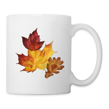 autumn, foliage, golden october, autumnal leaves - Mug - white - Right