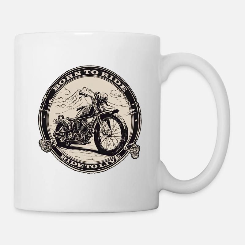 Logo de moto/vélo/deux-roues/véhicule/moteurs - Mug blanc - blanc