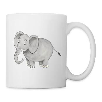 Elefant niedlich Kinder Geschenk Safari Zoo Rüssel - Tasse - Weiß - Rechts