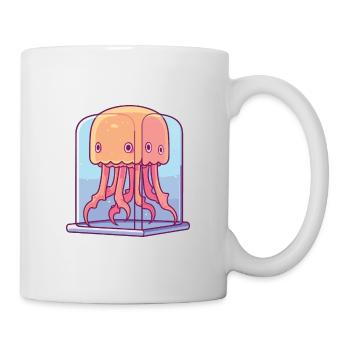 Kastenquallen-Karikatur Kawaii Bunte Illustration - Tasse - Weiß - Rechts