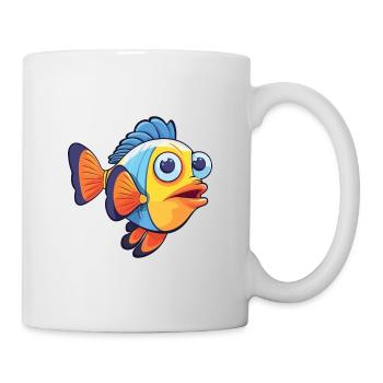 Clown Tang Karikatur Kawaii Aquarell Illustration - Tasse - Weiß - Rechts