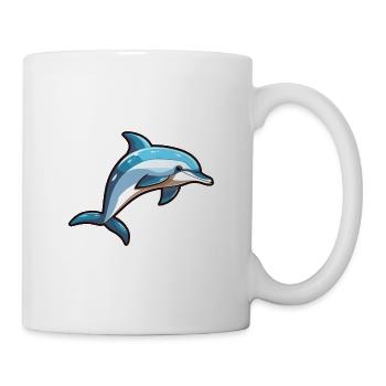 Common Dolphin Cartoon Kawaii Illustration - Mug - white - Right