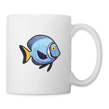 Kaiser Kaiserfisch Cartoon Kawaii Illustration - Tasse - Weiß - Rechts