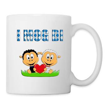 SCHAFE - I MOG DI - LIEBE - HERZ - VERLIEBT - LOVE - Tasse - Weiß - Rechts
