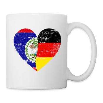 Belize Deutschland Flaggenherz - Tasse - Weiß - Rechts