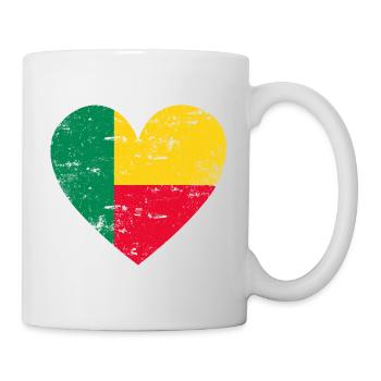 Drapeau du Bénin Coeur - Mug blanc - blanc - Droite