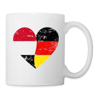 Jemen Deutschland Flaggenherz - Tasse - Weiß - Rechts
