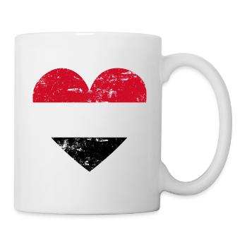 Jemen Flaggenherz - Tasse - Weiß - Rechts