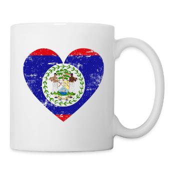 Belize Flaggenherz - Tasse - Weiß - Rechts