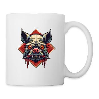 Horror Pig / Halloween / Creepy / Nightmare - Mug - white - Right