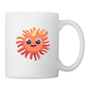 Sea Anemone Cartoon Kawaii Watercolor Illustration - Mug - white - Right