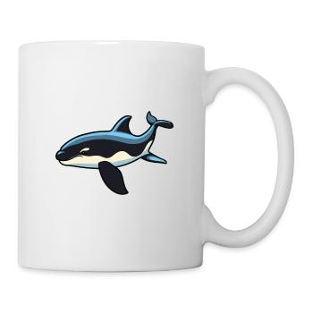 Orca Cartoon Kawaii Watercolor Illustration - Mug - white - Right