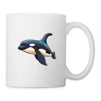 Orca Cartoon Kawaii Watercolor Illustration - Mug - white - Right