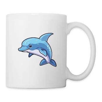 Porpoise Cartoon Kawaii Watercolor Illustration - Mug - white - Right