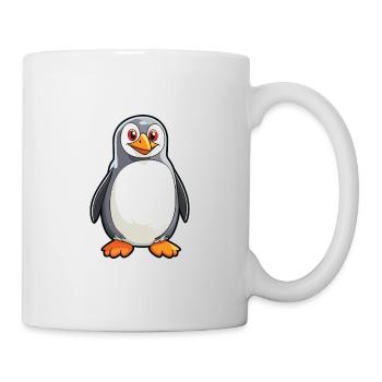 Penguin Cartoon Kawaii Aquarelle Illustration - Mug blanc - blanc - Droite