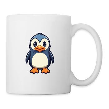 Penguin Cartoon Kawaii Aquarelle Illustration - Mug blanc - blanc - Droite
